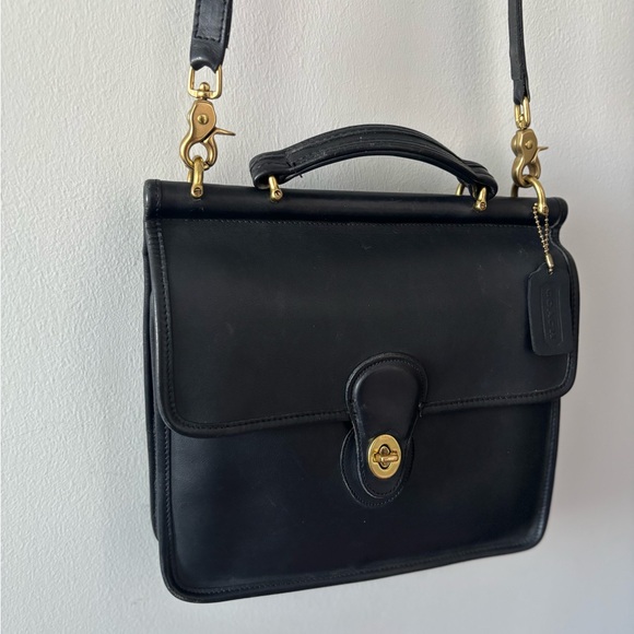 Vintage COACH Willis Leather Crossbody Bag Black - Picture 7 of 16